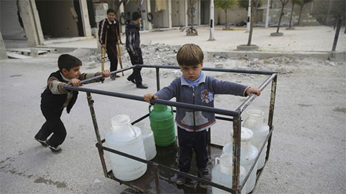 Los terroristas contaminan el agua potable de Damasco Los terroristas contaminan el agua potable de Damasco y sus alrededores